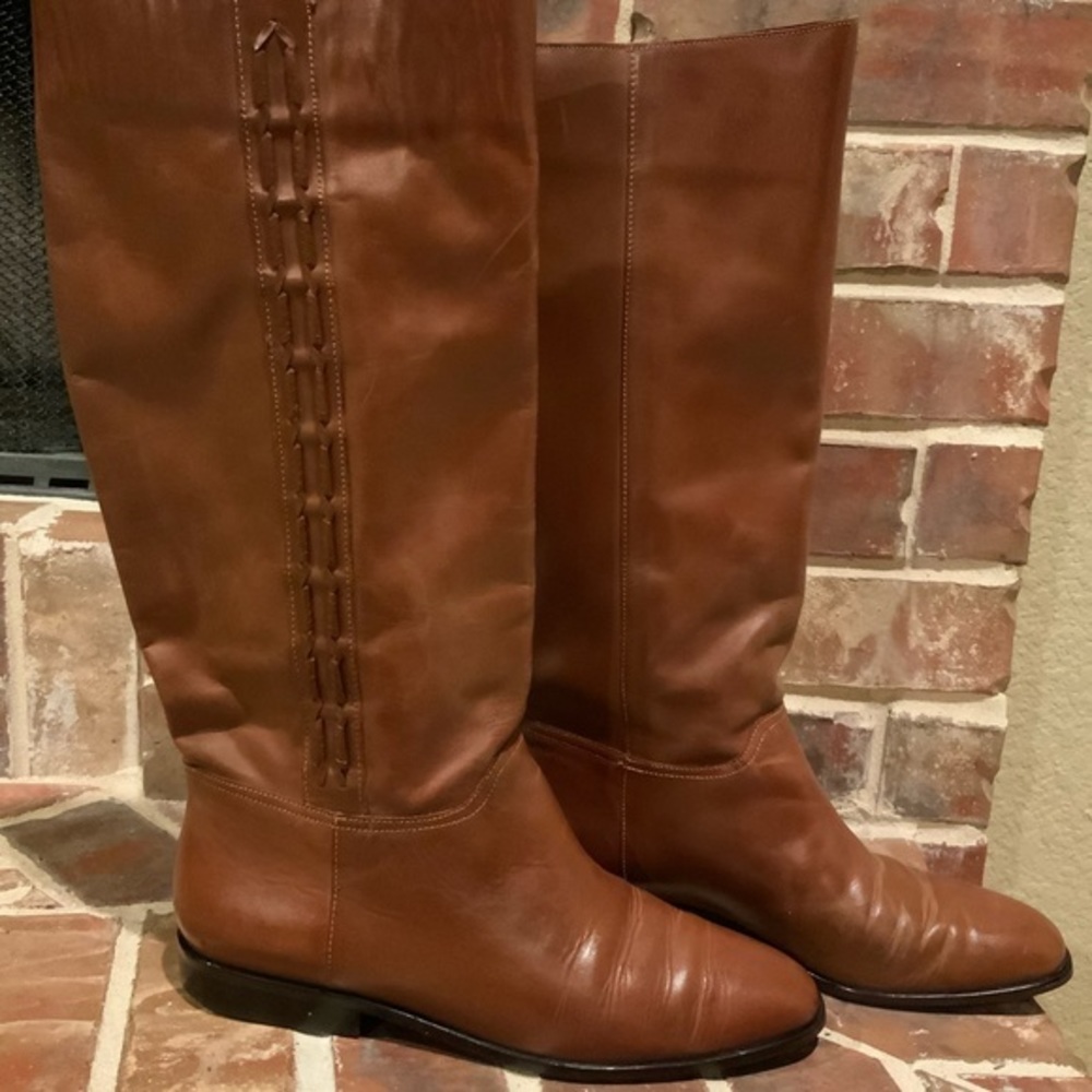 Genuine Leather Cognac Riding Boots